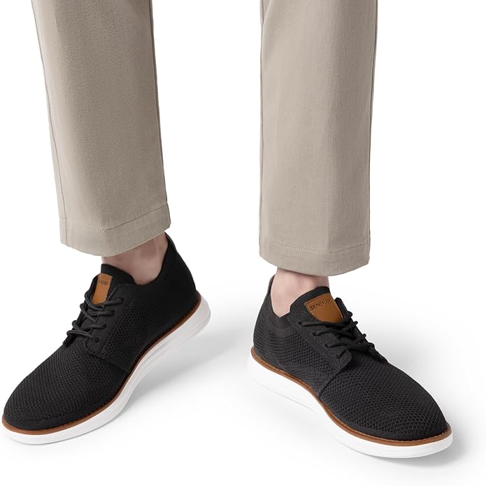 Bruno Marc Men's KnitFlex Breeze Sneakers – Breathable Mesh, Memory Foam & EVA Sole