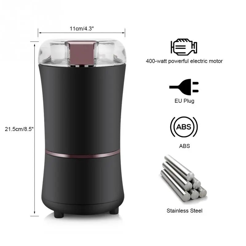 Mini Electric Spice & Coffee Grinder | 400W, 100g Capacity | Stainless Steel Blade