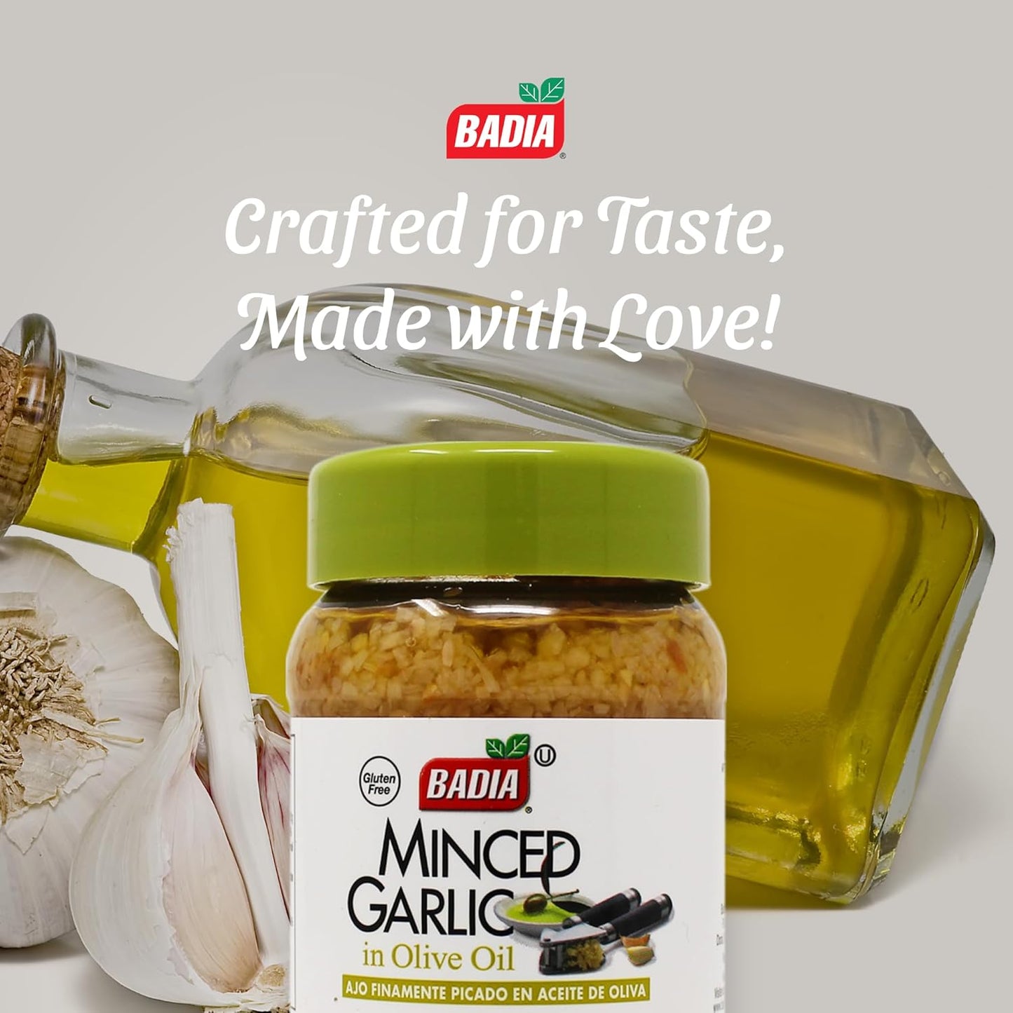 Badia Minced Garlic in Olive Oil, 8 oz Jar