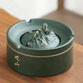 New Chinese Style Ceramic Ashtray – High-Temp Fired | Home, Office & Bedroom Decor