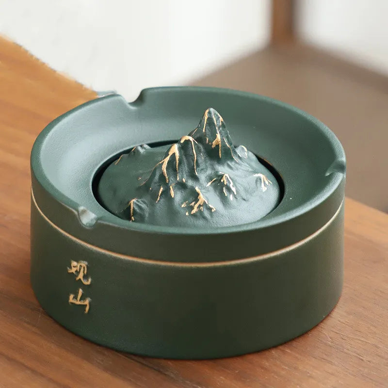 New Chinese Style Ceramic Ashtray – High-Temp Fired | Home, Office & Bedroom Decor