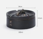 New Chinese Style Ceramic Ashtray – High-Temp Fired | Home, Office & Bedroom Decor
