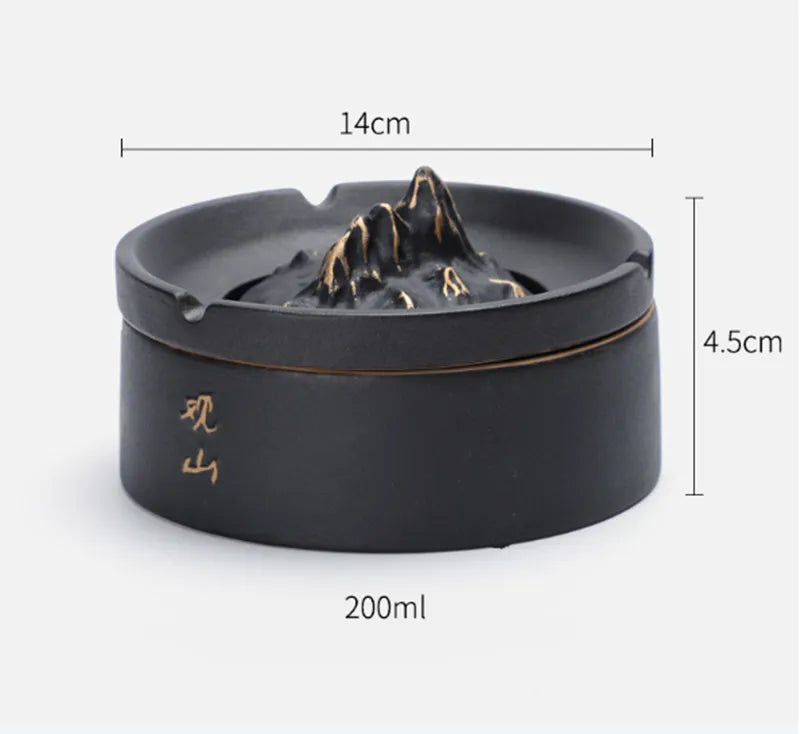 New Chinese Style Ceramic Ashtray – High-Temp Fired | Home, Office & Bedroom Decor