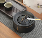 New Chinese Style Ceramic Ashtray – High-Temp Fired | Home, Office & Bedroom Decor