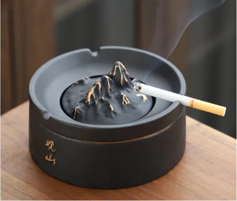 New Chinese Style Ceramic Ashtray – High-Temp Fired | Home, Office & Bedroom Decor