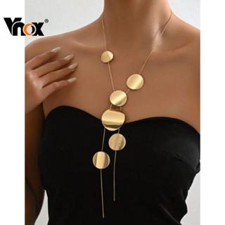 Layered Disc Necklace for Women | Adjustable Textured Metal Pendant