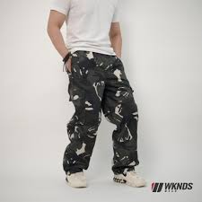Men's Camouflage Wide Leg Pants – 100% Cotton, Drawstring & Pocketed