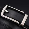 Men's Genuine Leather Ratchet Belt – Auto-Lock Buckle, 1/5" Micro-Adjust & Trim-to-Fit