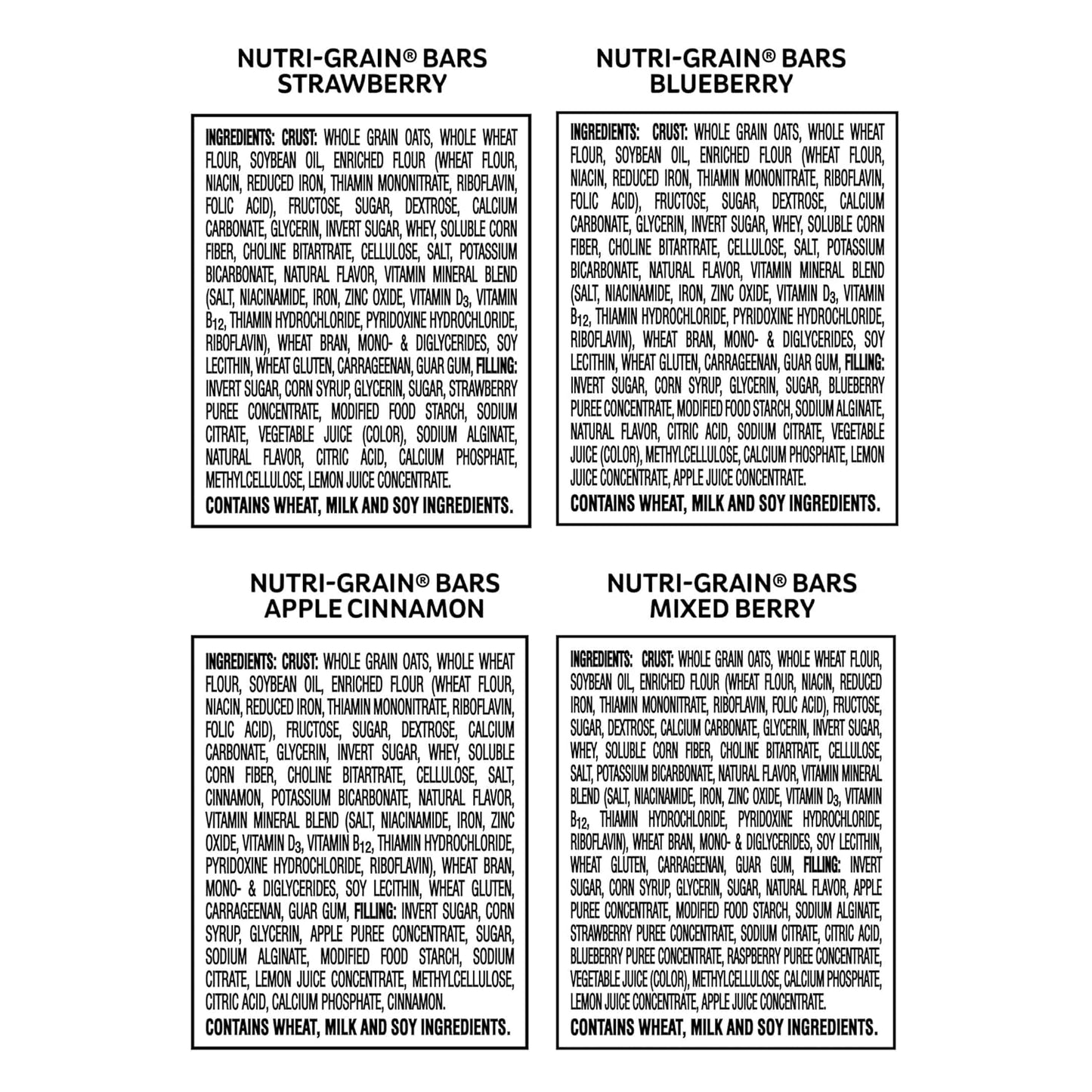 Nutri-Grain Soft Baked Breakfast Bars – Variety Pack, 4 Boxes, 32 Bars