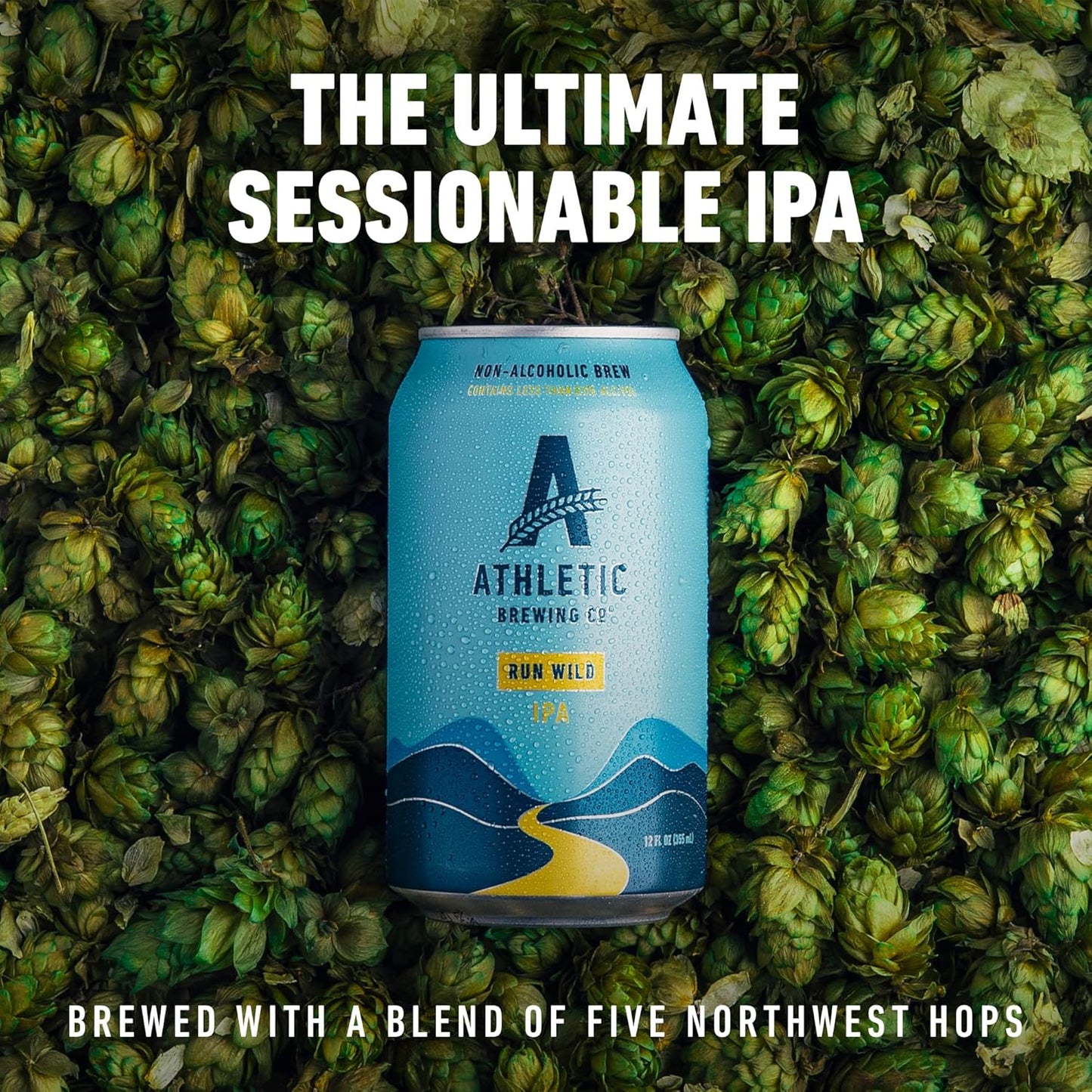 Athletic Brewing Run Wild IPA Non-Alcoholic Beer | 12 fl. oz. Cans (12 Pack)