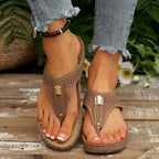 Toe Post Wedge Sandals