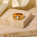 18K Gold-Plated Pearl Ring | Stainless Steel Band | Sizes 6–8