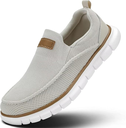 Men's Slip-On Knit Loafer Sneakers – Memory Foam Insole, EVA Sole & Breathable Upper