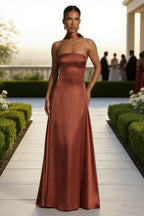 Women's Backless Tube Top High Waist Maxi Evening Gown