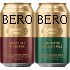 BERO Non-Alcoholic Beer Variety Pack – Kingston Golden Pils & Edge Hill Hazy IPA, 12 Count