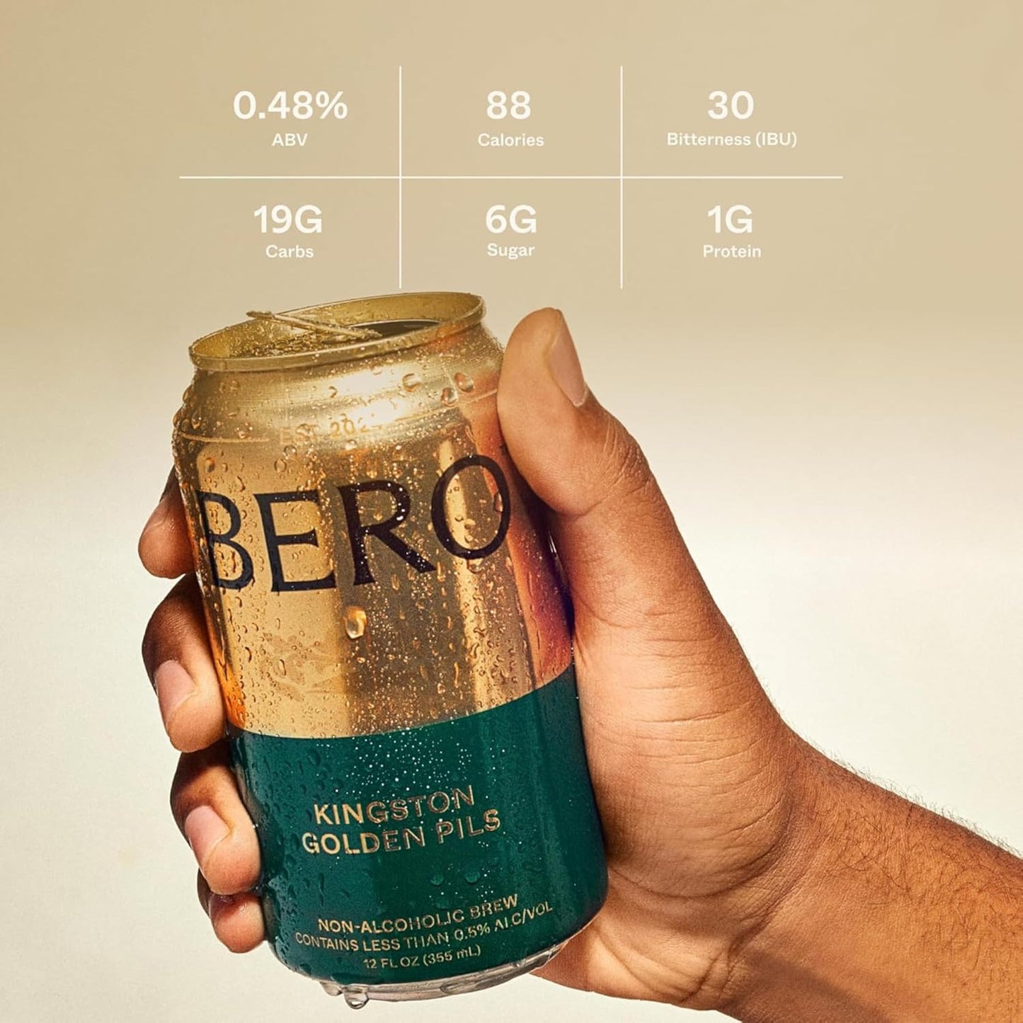 BERO Non-Alcoholic Beer Variety Pack – Kingston Golden Pils & Edge Hill Hazy IPA, 12 Count