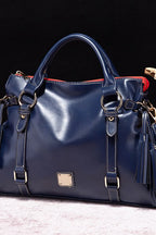 PU Leather Tassel Handbag – Large Shoulder Bag for Women