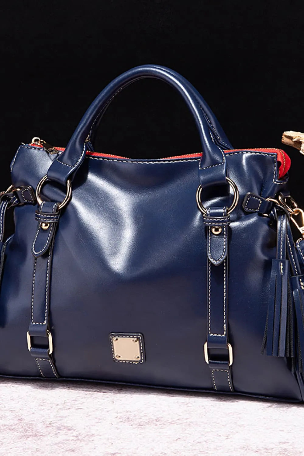PU Leather Tassel Handbag – Large Shoulder Bag for Women