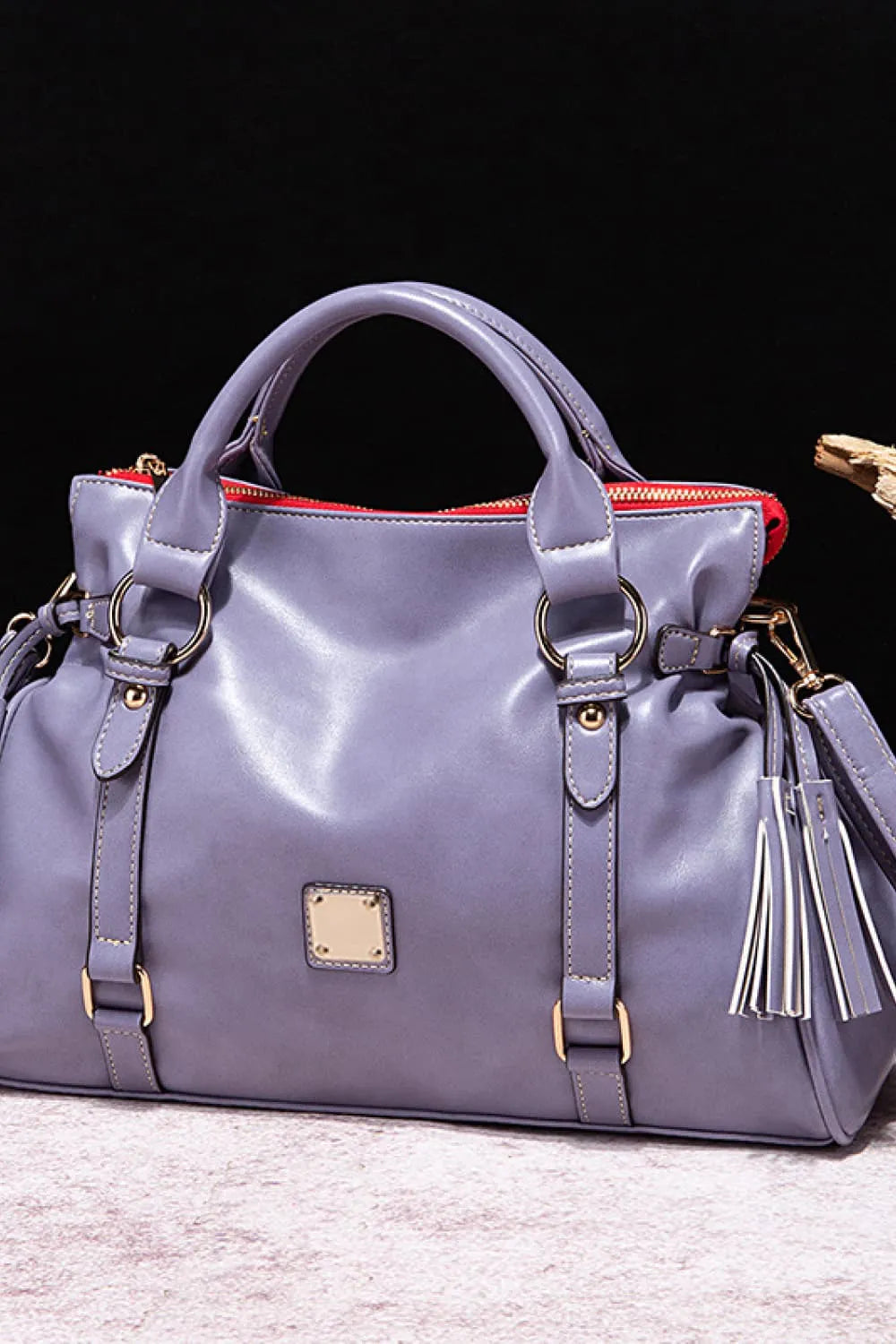 PU Leather Tassel Handbag – Large Shoulder Bag for Women