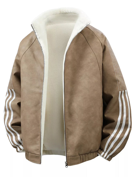 Men's Fleece-Lined Zip-Up Jacket – 100% Polyester Shell, Full Zip & Pocketed | Sizes M–2XL