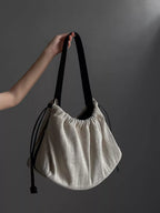 Drawstring Closure Handbag – Large Cotton Linen Shoulder Bag