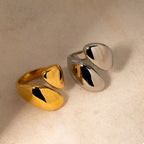 Stainless Steel Bypass Ring – 18K Gold & Silver-Plated