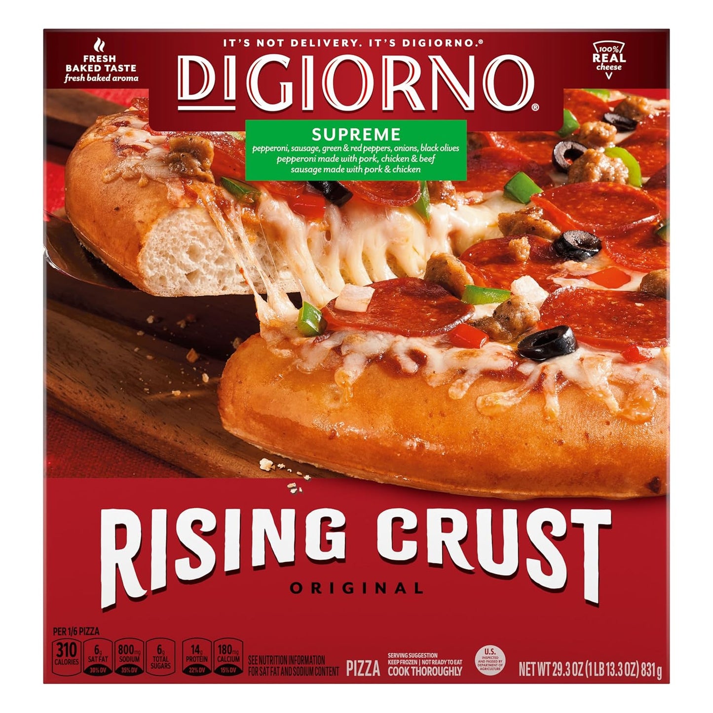 DiGiorno Rising Crust Supreme Pizza, Frozen, 29.3 oz