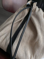Drawstring Closure Handbag – Large Cotton Linen Shoulder Bag